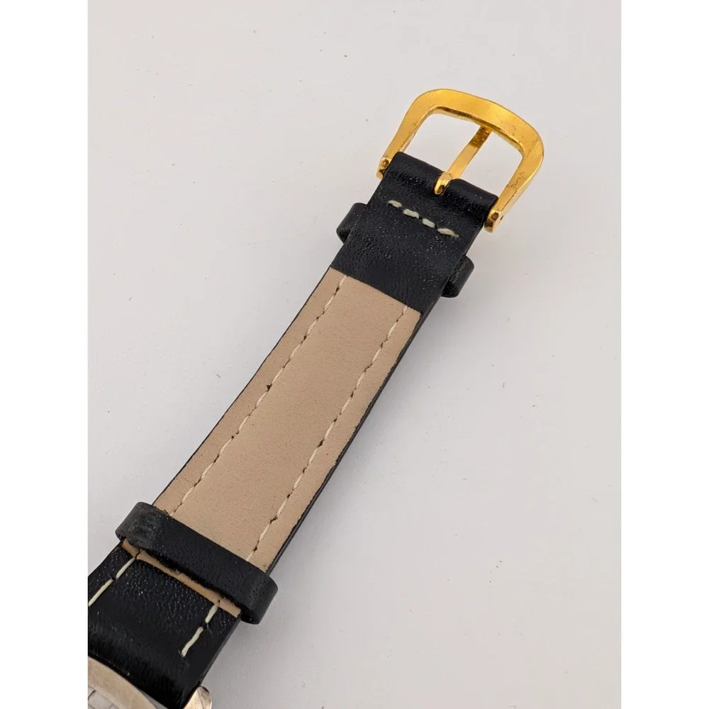 Ron Jon Surf Shop Women 29mm Silver‎ Case Black Leather Band- New Battery
